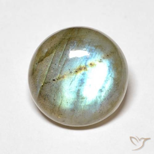 7.84ct Натуральный Многоцветный Лабрадорит, Круглый, Полупрозрачный