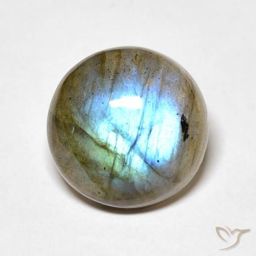 4.89ct Натуральный Многоцветный Лабрадорит, Круглый, Полупрозрачный