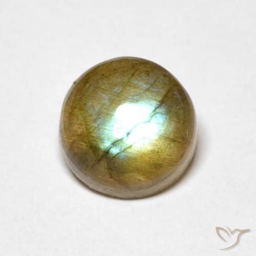 1.76ct Натуральный Многоцветный Лабрадорит, Круглый, Полупрозрачный