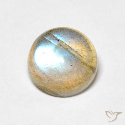 1.57ct Натуральный Многоцветный Лабрадорит, Круглый, Прозрачный
