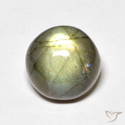 7.55ct Натуральный Многоцветный Лабрадорит, Круглый, Полупрозрачный