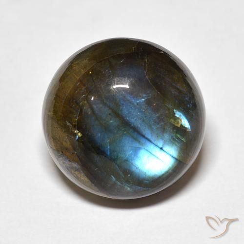 12.97ct Натуральный Многоцветный Лабрадорит, Круглый, Полупрозрачный