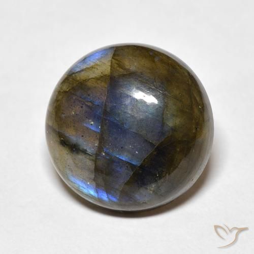 10.80ct Натуральный Многоцветный Лабрадорит, Круглый, Полупрозрачный