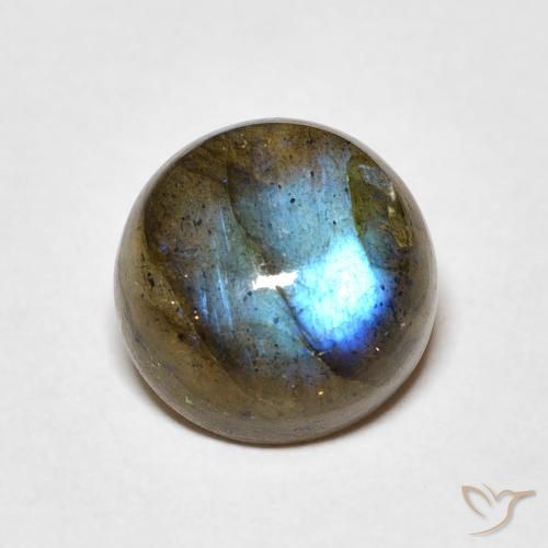 4.26ct Натуральный Многоцветный Лабрадорит, Круглый, Полупрозрачный