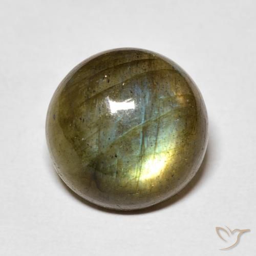 5.30ct Натуральный Многоцветный Лабрадорит, Круглый, Полупрозрачный