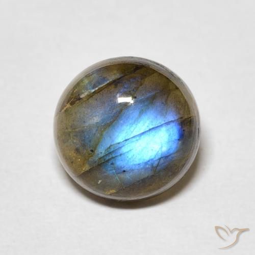2.24ct Натуральный Многоцветный Лабрадорит, Круглый, Полупрозрачный