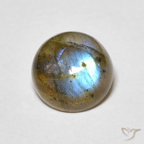 2.01ct Натуральный Многоцветный Лабрадорит, Круглый, Полупрозрачный