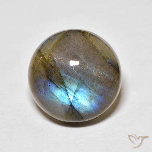 14.37ct Натуральный Многоцветный Лабрадорит, Круглый, Полупрозрачный