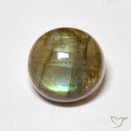4.51ct Натуральный Многоцветный Лабрадорит, Круглый, Полупрозрачный