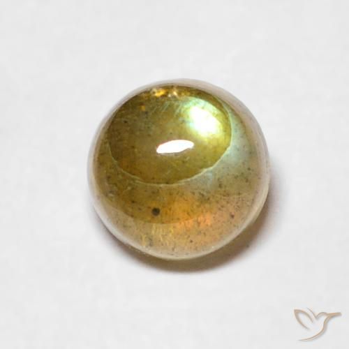 0.67ct Натуральный Многоцветный Лабрадорит, Круглый, Полупрозрачный