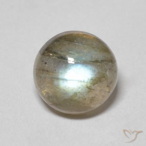 1.46ct Натуральный Многоцветный Лабрадорит, Круглый, Полупрозрачный