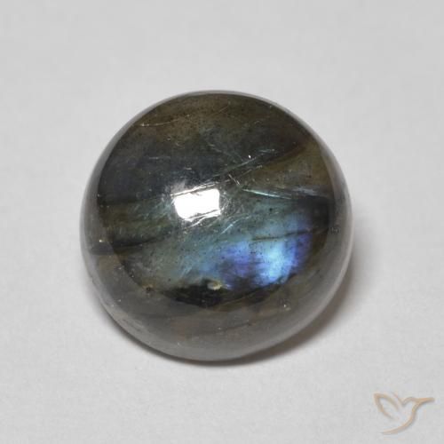4.18ct Натуральный Многоцветный Лабрадорит, Круглый, Полупрозрачный