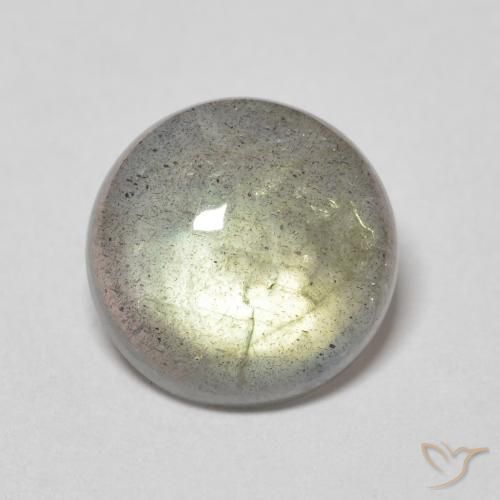 3.26ct Натуральный Многоцветный Лабрадорит, Круглый, Полупрозрачный