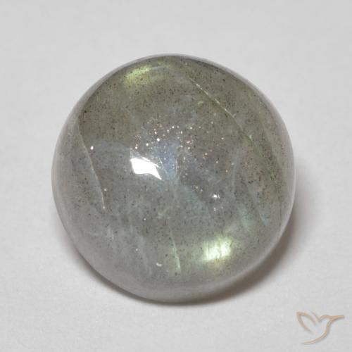 5.57ct Натуральный Многоцветный Лабрадорит, Круглый, Полупрозрачный
