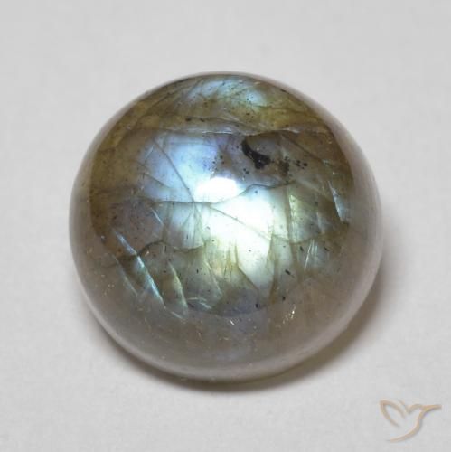 3.72ct Натуральный Многоцветный Лабрадорит, Круглый, Полупрозрачный