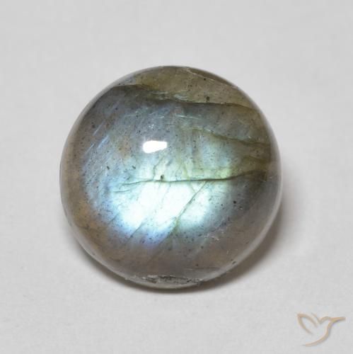 4.30ct Натуральный Многоцветный Лабрадорит, Круглый, Полупрозрачный