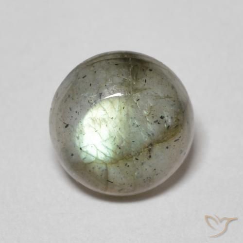 1.34ct Натуральный Многоцветный Лабрадорит, Круглый, Полупрозрачный