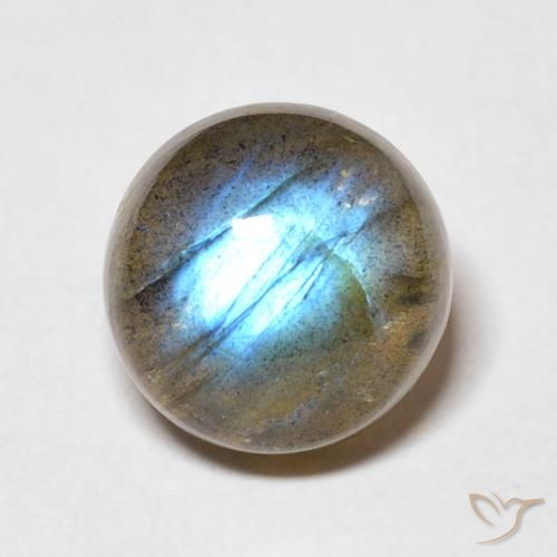 5.05ct Натуральный Многоцветный Лабрадорит, Круглый, Полупрозрачный