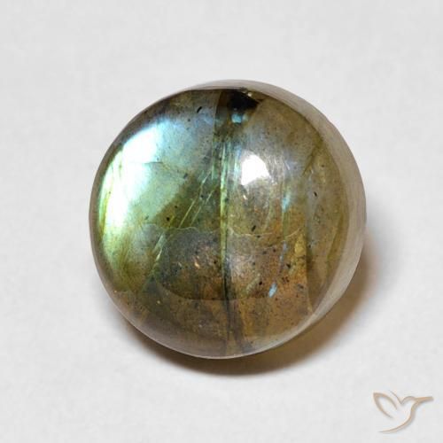 4.42ct Натуральный Многоцветный Лабрадорит, Круглый, Полупрозрачный