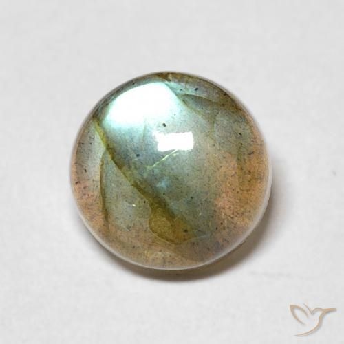 2.05ct Натуральный Многоцветный Лабрадорит, Круглый, Полупрозрачный