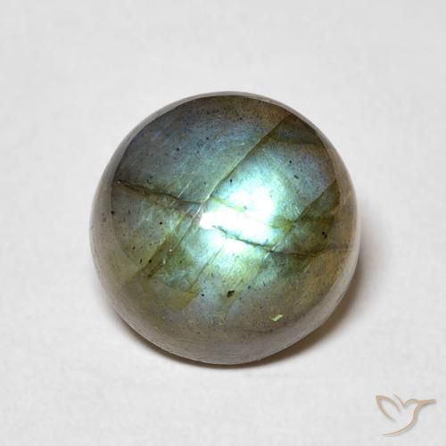 5.05ct Натуральный Многоцветный Лабрадорит, Круглый, Полупрозрачный