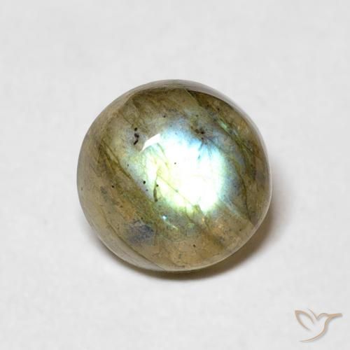 1.13ct Натуральный Многоцветный Лабрадорит, Круглый, Полупрозрачный
