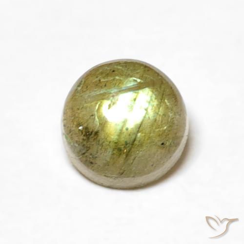 0.69ct Натуральный Многоцветный Лабрадорит, Круглый, Полупрозрачный