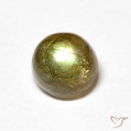 0.57ct Натуральный Многоцветный Лабрадорит, Круглый, Полупрозрачный