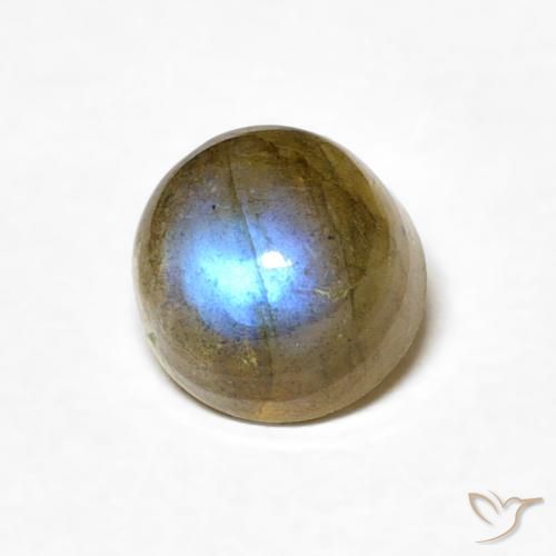 1.33ct Натуральный Многоцветный Лабрадорит, Круглый, Полупрозрачный