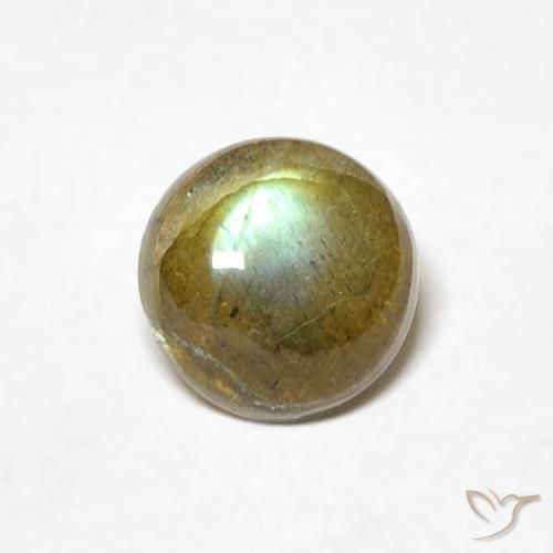 0.84ct Натуральный Многоцветный Лабрадорит, Круглый, Полупрозрачный