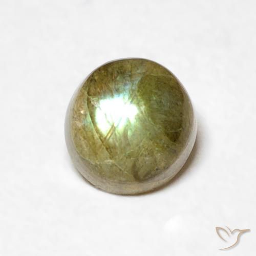 0.60ct Натуральный Многоцветный Лабрадорит, Круглый, Полупрозрачный