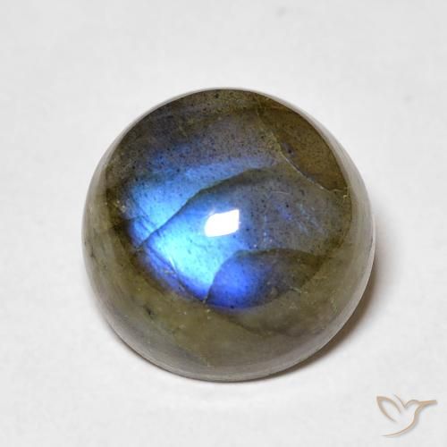 7.55ct Натуральный Многоцветный Лабрадорит, Круглый, Полупрозрачный