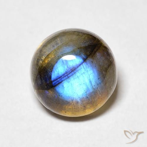 2.41ct Натуральный Многоцветный Лабрадорит, Круглый, Полупрозрачный