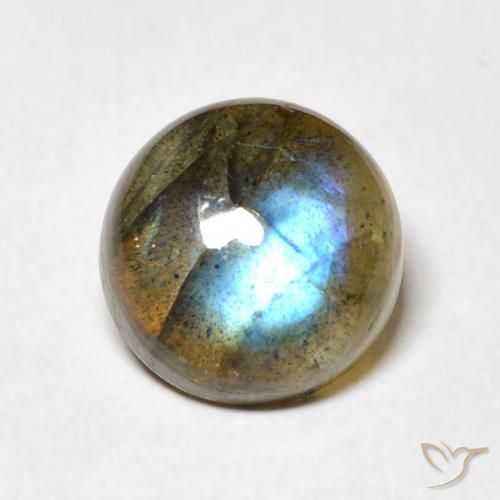 3.58ct Натуральный Многоцветный Лабрадорит, Круглый, Полупрозрачный