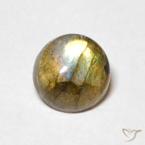 1.05ct Натуральный Многоцветный Лабрадорит, Круглый, Полупрозрачный