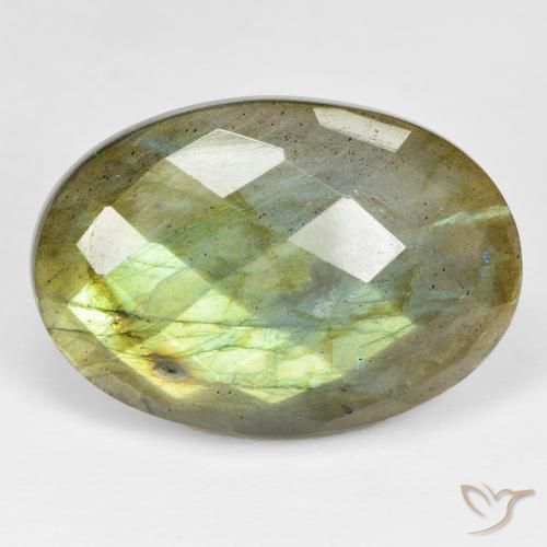 32.68ct Натуральный Многоцветный Лабрадорит, Овал, Непрозрачный