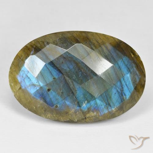 39.69ct Натуральный Многоцветный Лабрадорит, Овал, Непрозрачный