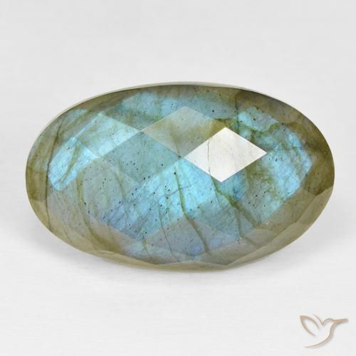 22.38ct Натуральный Многоцветный Лабрадорит, Овал, Непрозрачный