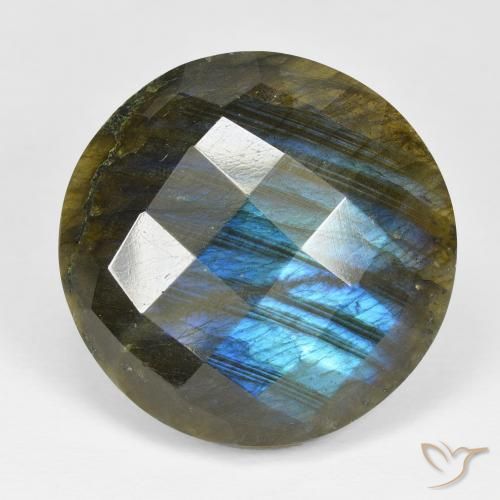 40.65ct Натуральный Многоцветный Лабрадорит, Круглый, Непрозрачный