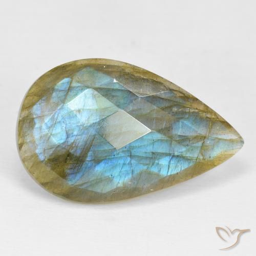 17.99ct Натуральный Многоцветный Лабрадорит, Форма груши, Непрозрачный
