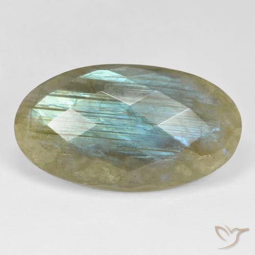 35.20ct Натуральный Многоцветный Лабрадорит, Овал, Непрозрачный