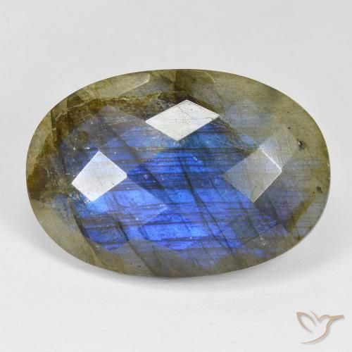 28.97ct Натуральный Многоцветный Лабрадорит, Овал, Непрозрачный
