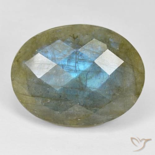 32.39ct Натуральный Многоцветный Лабрадорит, Овал, Непрозрачный