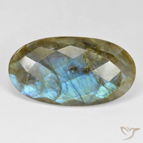 26.56ct Натуральный Многоцветный Лабрадорит, Овал, Непрозрачный