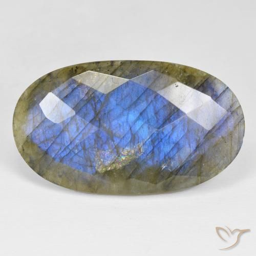 30.99ct Натуральный Многоцветный Лабрадорит, Овал, Непрозрачный