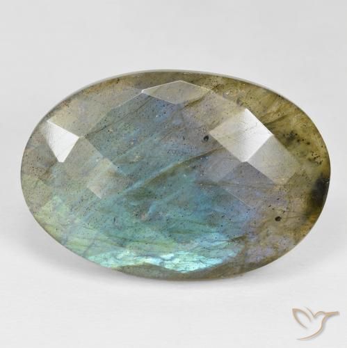 37.43ct Натуральный Многоцветный Лабрадорит, Овал, Непрозрачный