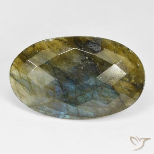28.03ct Натуральный Многоцветный Лабрадорит, Овал, Непрозрачный