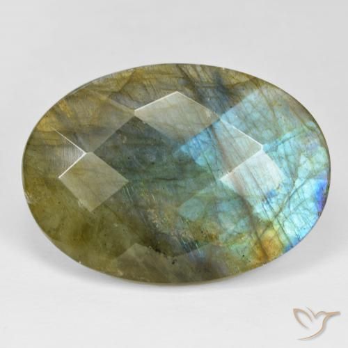 36.40ct Натуральный Многоцветный Лабрадорит, Овал, Непрозрачный