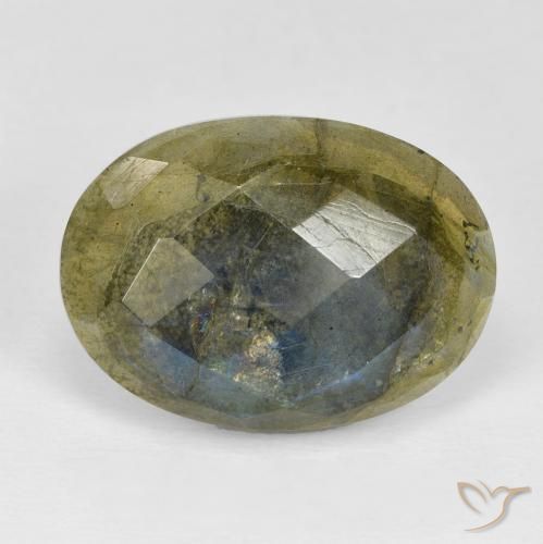 16.89ct Натуральный Многоцветный Лабрадорит, Овал, Непрозрачный