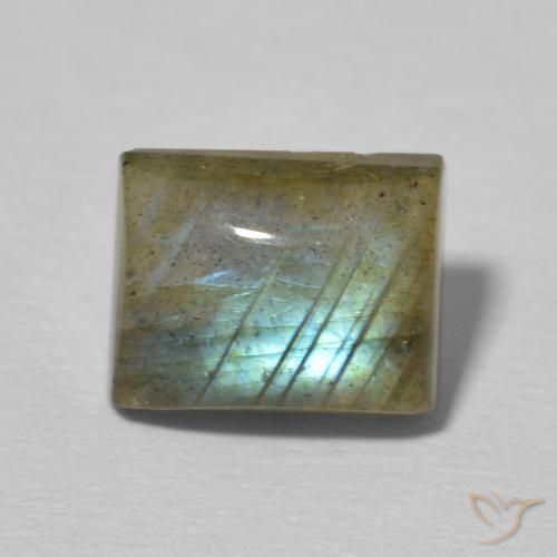 2.87ct Натуральный Многоцветный Лабрадорит, Огранка Багет, Полупрозрачный